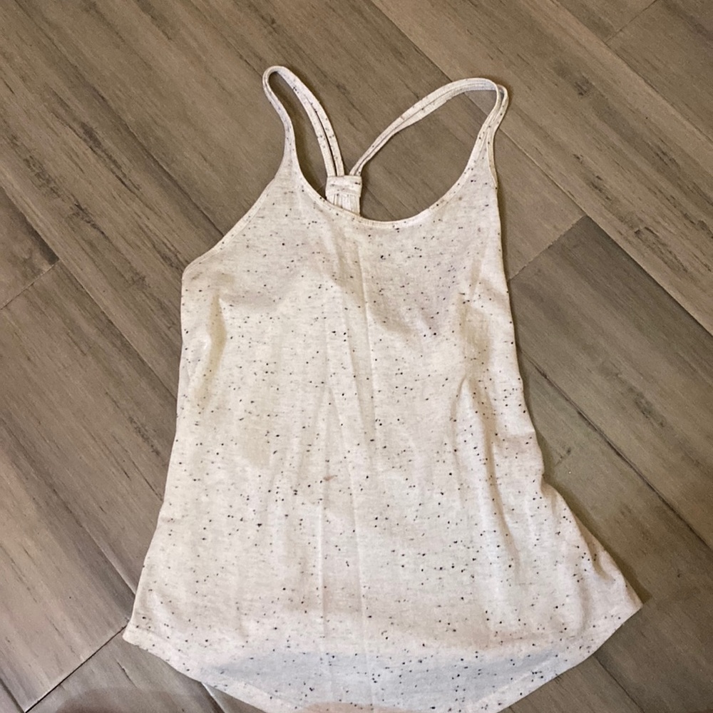Perfect Active Tank Top- white with black spots, Size Small